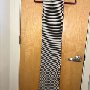 Black and White Striped Maxi Dress